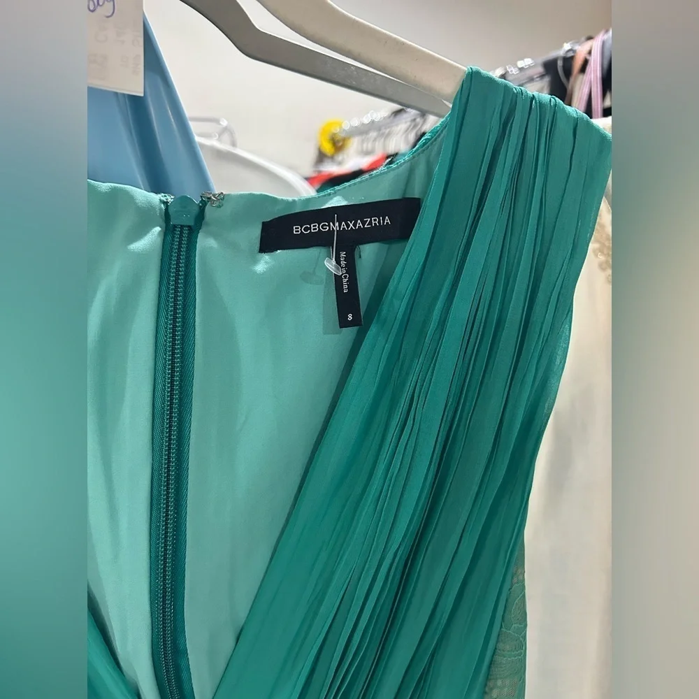 BCBGMaxAzria Larkspur Teal and Blue Lace Inset Dress - Picture 6 of 9